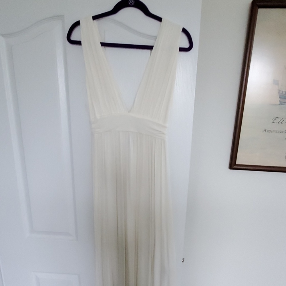 Cream maxi casual/beach wedding dress
